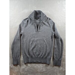 Banana Republic Merino Wool Blend Quarter Zip Sweater Womens M Fit S Gray